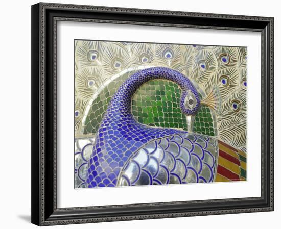 Peacock Sculpture, City Palace Built in 1775, Udaipur, Rajasthan, India-Robert Harding-Framed Photographic Print