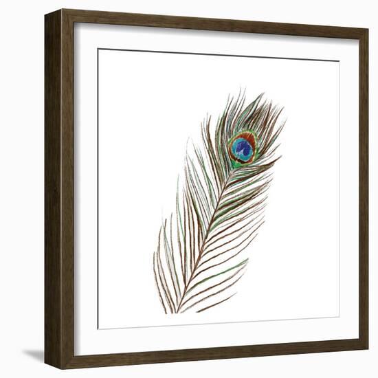 Peacock Single 1-Boho Hue Studio-Framed Art Print