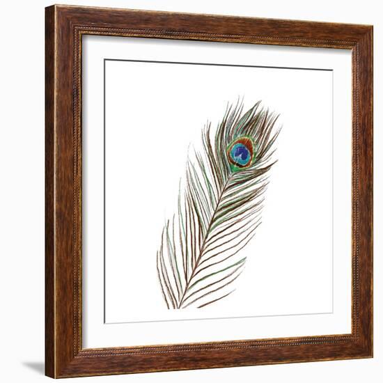 Peacock Single 1-Boho Hue Studio-Framed Art Print