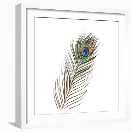 Peacock Single 1-Boho Hue Studio-Framed Art Print