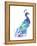 Peacock Splash I-Jennifer Goldberger-Framed Stretched Canvas