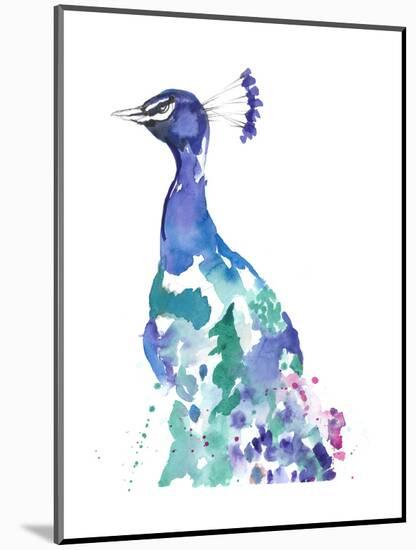 Peacock Splash II-Jennifer Goldberger-Mounted Art Print