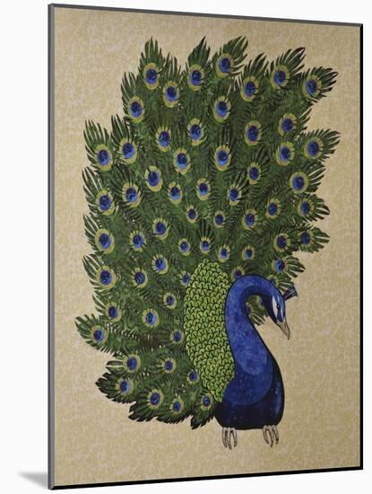 Peacock Stitched-Kestrel Michaud-Mounted Giclee Print