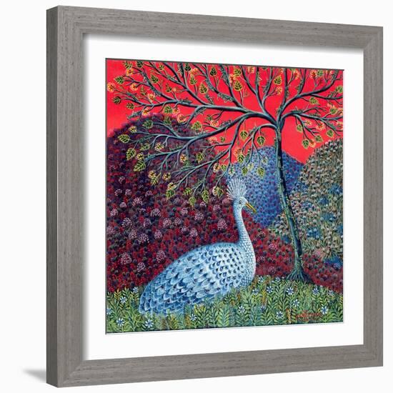 Peacock with Locusts, 1989-Tamas Galambos-Framed Giclee Print