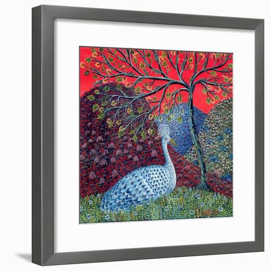 Peacock with Locusts, 1989-Tamas Galambos-Framed Giclee Print