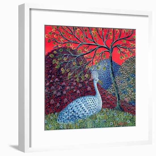 Peacock with Locusts, 1989-Tamas Galambos-Framed Giclee Print