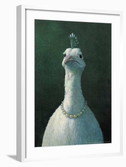 Peacock with Pearls-Michael Sowa-Framed Art Print