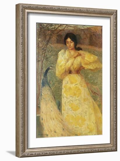 Peacock Woman-null-Framed Giclee Print