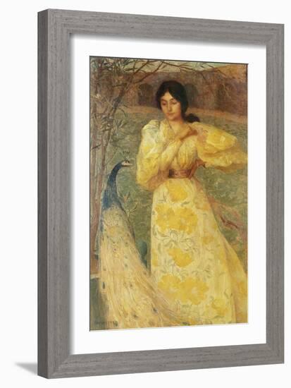 Peacock Woman-null-Framed Giclee Print