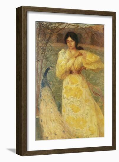 Peacock Woman-null-Framed Giclee Print