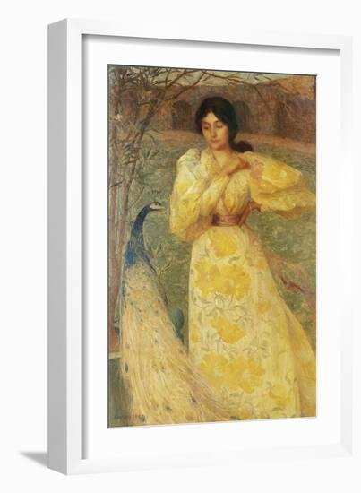 Peacock Woman-null-Framed Giclee Print