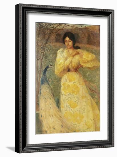 Peacock Woman-null-Framed Giclee Print