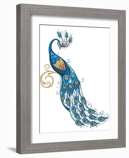 Peacock-worksart-Framed Art Print