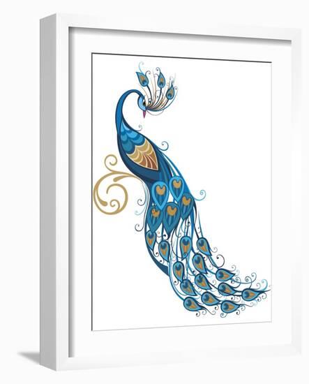 Peacock-worksart-Framed Art Print