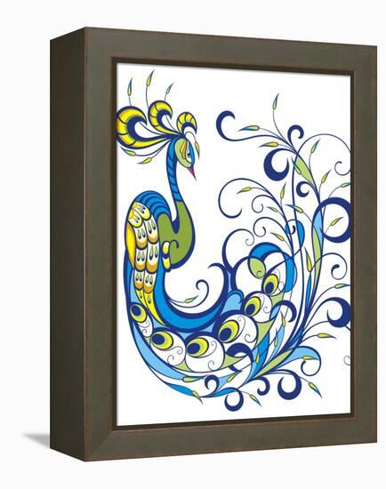 Peacock-worksart-Framed Stretched Canvas
