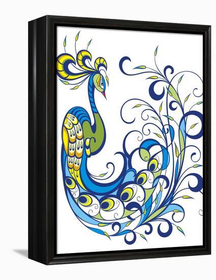 Peacock-worksart-Framed Stretched Canvas