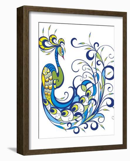 Peacock-worksart-Framed Art Print