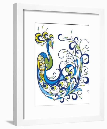 Peacock-worksart-Framed Art Print
