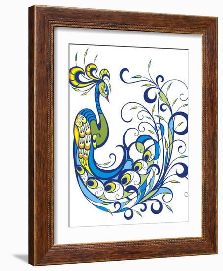 Peacock-worksart-Framed Art Print