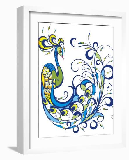 Peacock-worksart-Framed Art Print