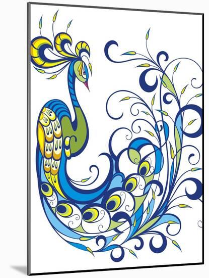 Peacock-worksart-Mounted Art Print