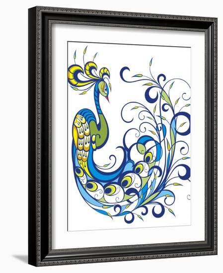 Peacock-worksart-Framed Art Print