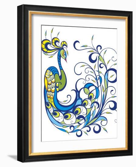 Peacock-worksart-Framed Art Print