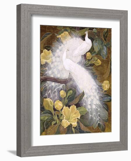 Peacocks on Copa De Oro-Jesse Arms Botke-Framed Art Print