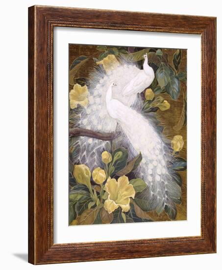 Peacocks on Copa De Oro-Jesse Arms Botke-Framed Art Print