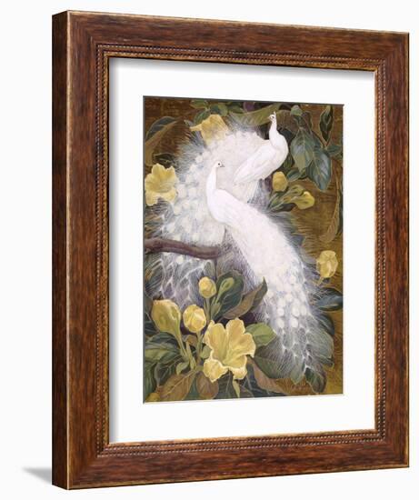 Peacocks on Copa De Oro-Jesse Arms Botke-Framed Premium Giclee Print