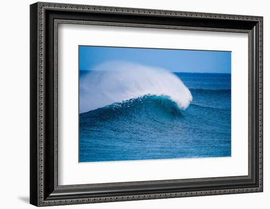 Peak-Offshore wind and breaking wave, Hawaii-Mark A Johnson-Framed Photographic Print