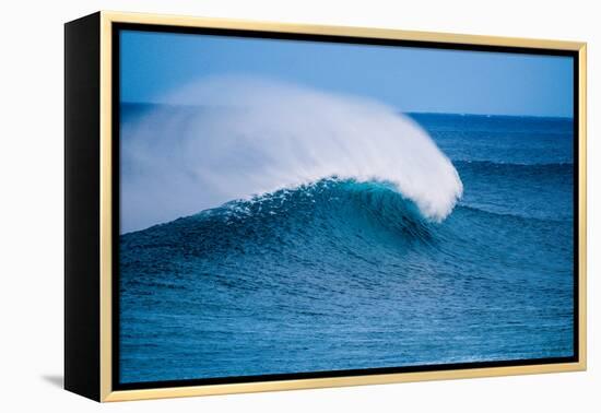 Peak-Offshore wind and breaking wave, Hawaii-Mark A Johnson-Framed Premier Image Canvas