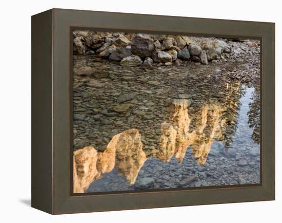 Peaks Reflecting in Small Pool at Mossy Cave at Bryce Canyon National Park, Utah, USA-Tom Norring-Framed Premier Image Canvas
