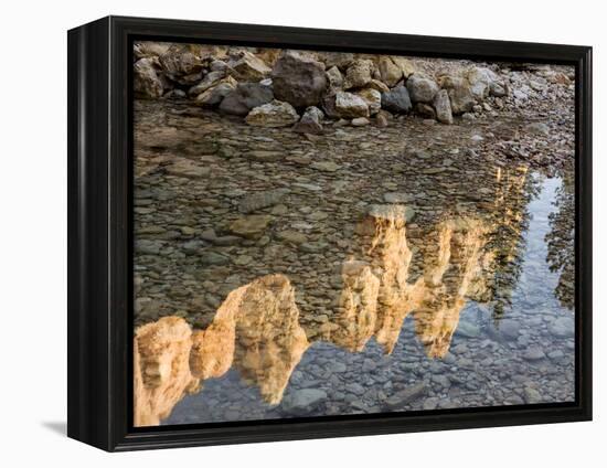 Peaks Reflecting in Small Pool at Mossy Cave at Bryce Canyon National Park, Utah, USA-Tom Norring-Framed Premier Image Canvas