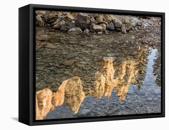 Peaks Reflecting in Small Pool at Mossy Cave at Bryce Canyon National Park, Utah, USA-Tom Norring-Framed Premier Image Canvas