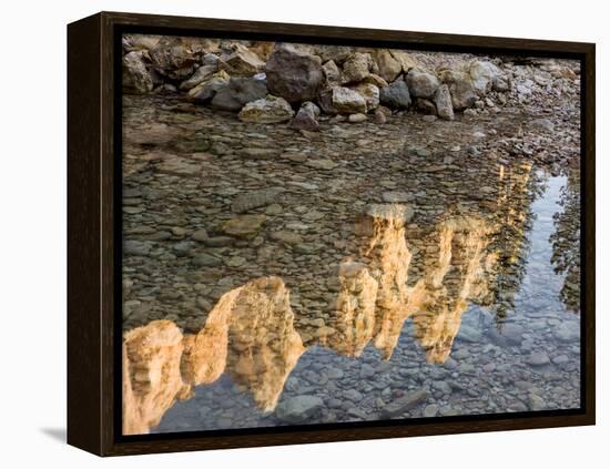 Peaks Reflecting in Small Pool at Mossy Cave at Bryce Canyon National Park, Utah, USA-Tom Norring-Framed Premier Image Canvas