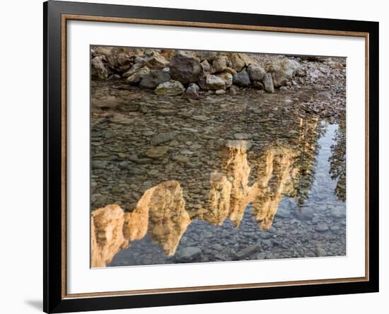 Peaks Reflecting in Small Pool at Mossy Cave at Bryce Canyon National Park, Utah, USA-Tom Norring-Framed Photographic Print