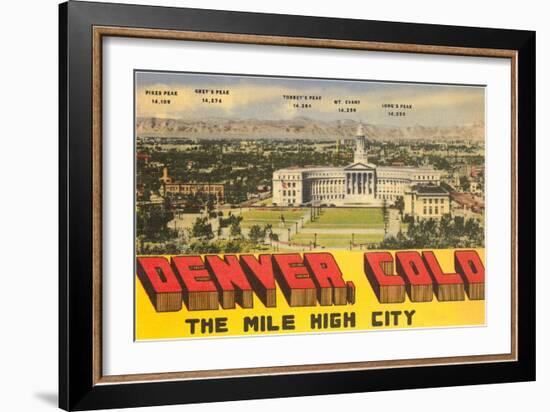 Peaks Surrounding Denver, Colorado-null-Framed Art Print