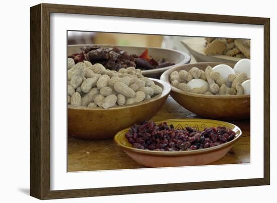 Peanuts, Eggs, and Dried Berries for Breakfast at a Reenactment on the Yorktown Battlefield-null-Framed Giclee Print