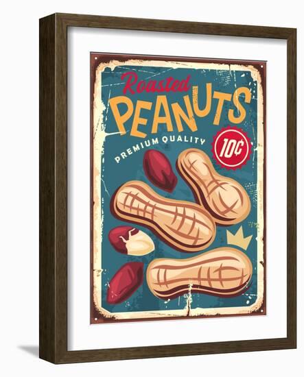 Peanuts Vintage Metal Sign Design-lukeruk-Framed Photographic Print