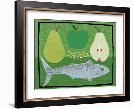 Pear, Apple and Fish-Jessie Ford-Framed Art Print