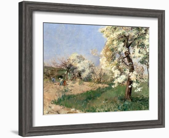 Pear Blossoms, Villiers-De-Bel-Childe Hassam-Framed Giclee Print