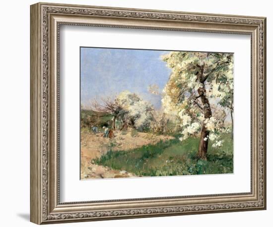 Pear Blossoms, Villiers-De-Bel-Childe Hassam-Framed Giclee Print