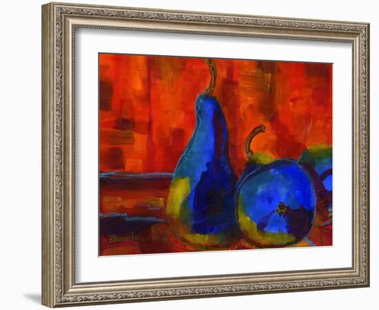 Pear Dramatic Colorful Art Print-Blenda Tyvoll-Framed Art Print