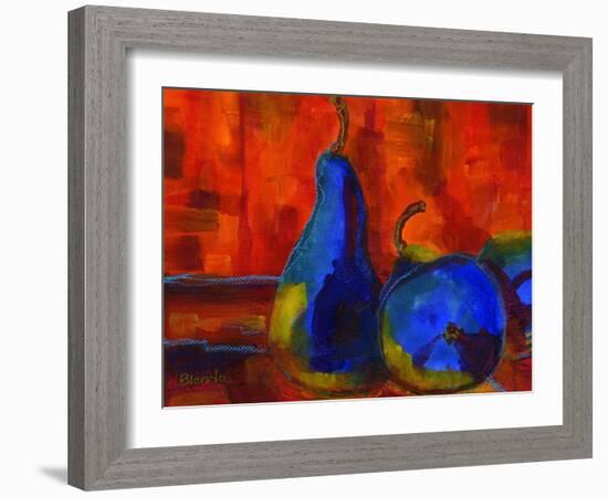 Pear Dramatic Colorful Art Print-Blenda Tyvoll-Framed Art Print