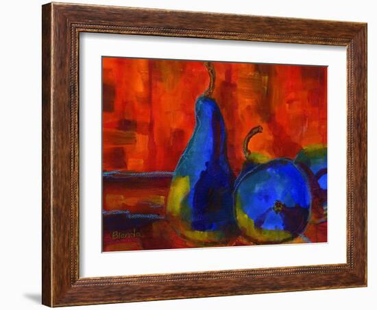 Pear Dramatic Colorful Art Print-Blenda Tyvoll-Framed Art Print