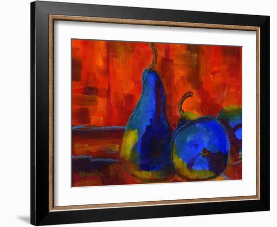 Pear Dramatic Colorful Art Print-Blenda Tyvoll-Framed Art Print