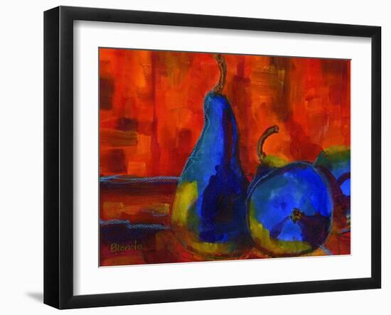 Pear Dramatic Colorful Art Print-Blenda Tyvoll-Framed Art Print