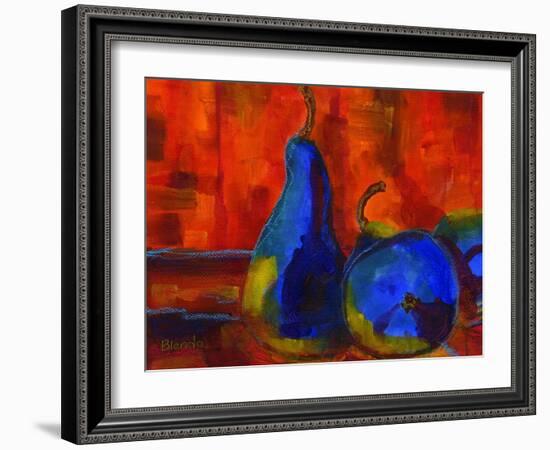 Pear Dramatic Colorful Art Print-Blenda Tyvoll-Framed Art Print