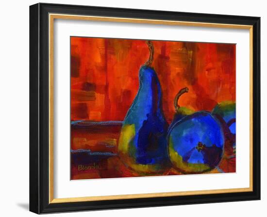 Pear Dramatic Colorful Art Print-Blenda Tyvoll-Framed Art Print